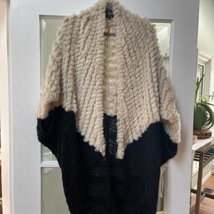 Rabbit fur cocoon wrap l/xl